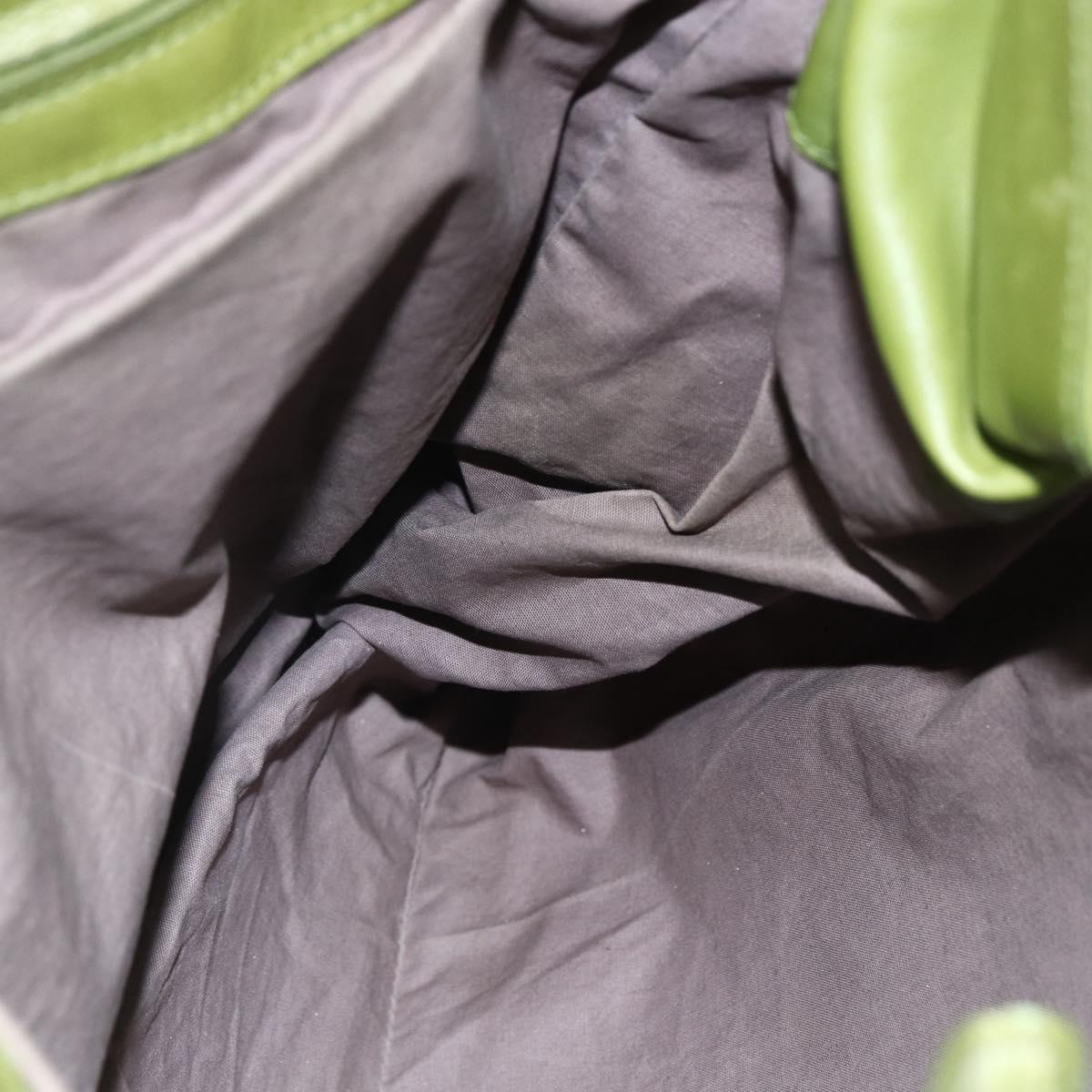 BOTTEGA NVENETA INTRECCIATO Shoulder Bag Leather Green Auth bs30446