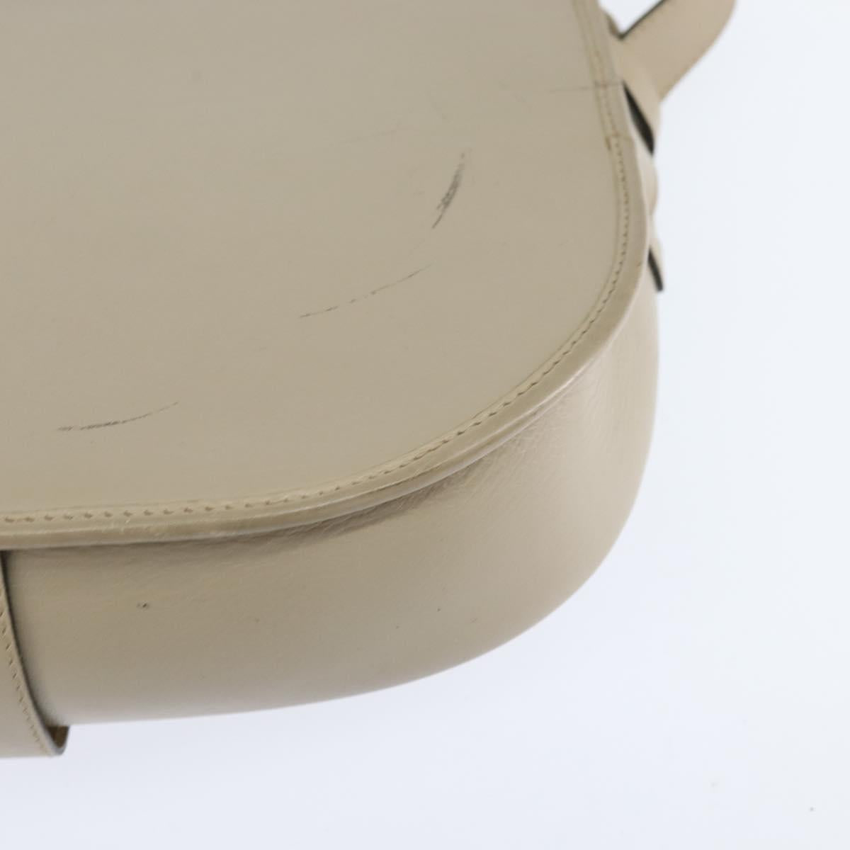 Christian Dior Shoulder Bag Leather Beige Gold Auth bs30458