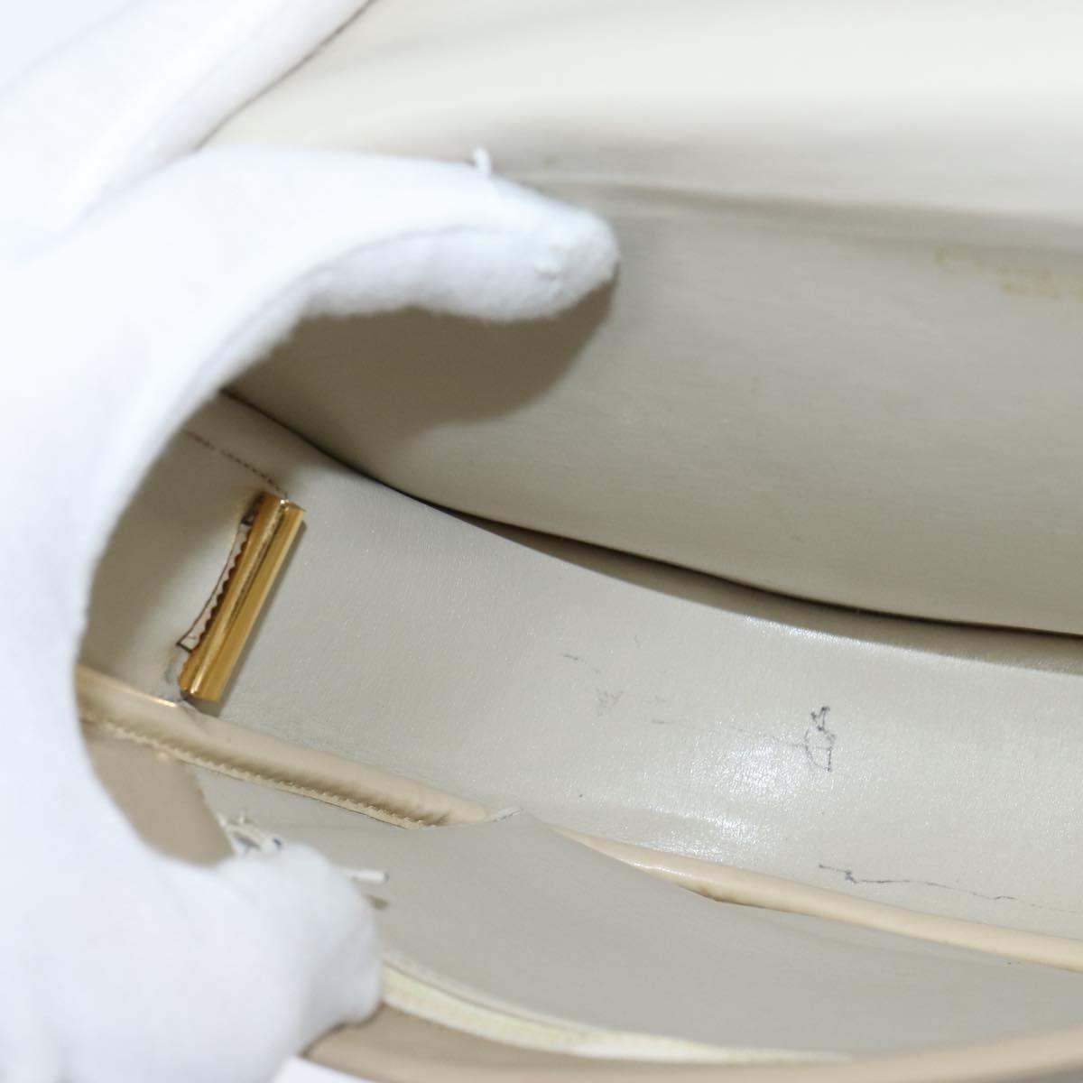 Christian Dior Shoulder Bag Leather Beige Gold Auth bs30458