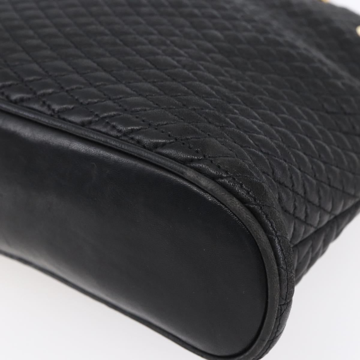 BALLY Chain Shoulder Bag Leather Black Auth bs30460