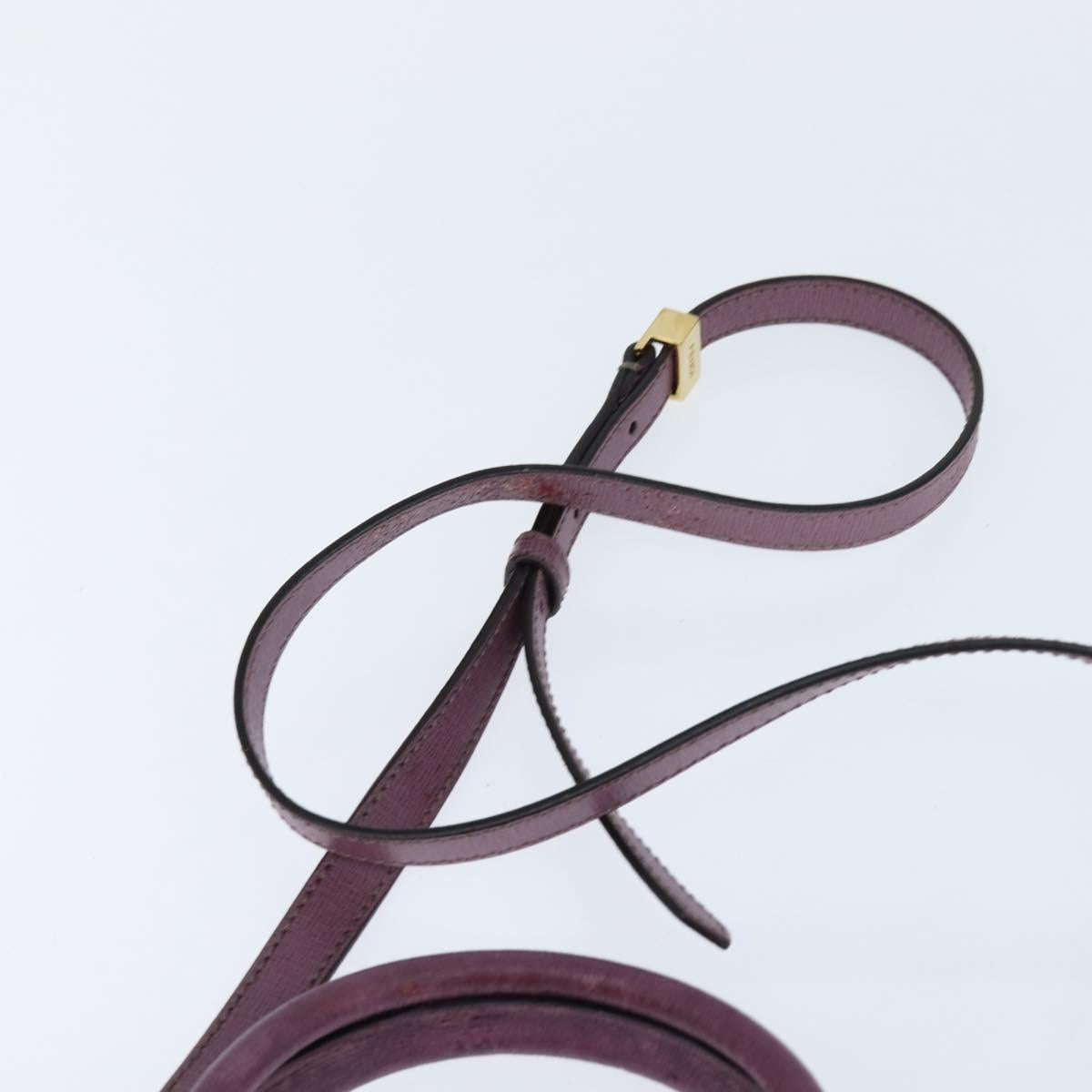 FENDI PETITE 2JOURS Hand Bag Leather Purple Gold Auth bs30463