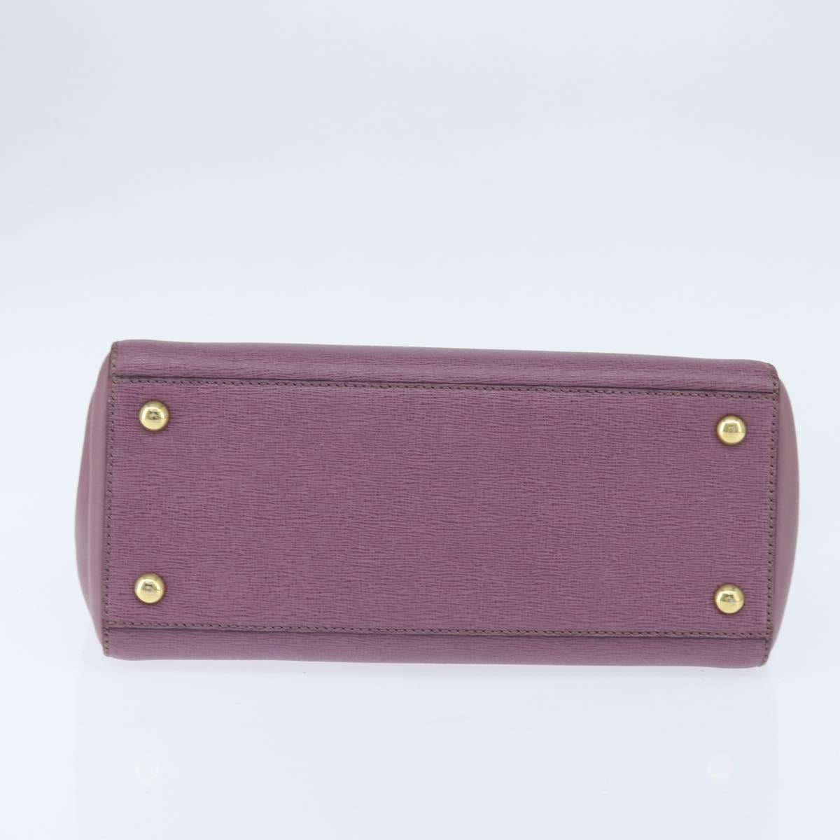 FENDI PETITE 2JOURS Hand Bag Leather Purple Gold Auth bs30463