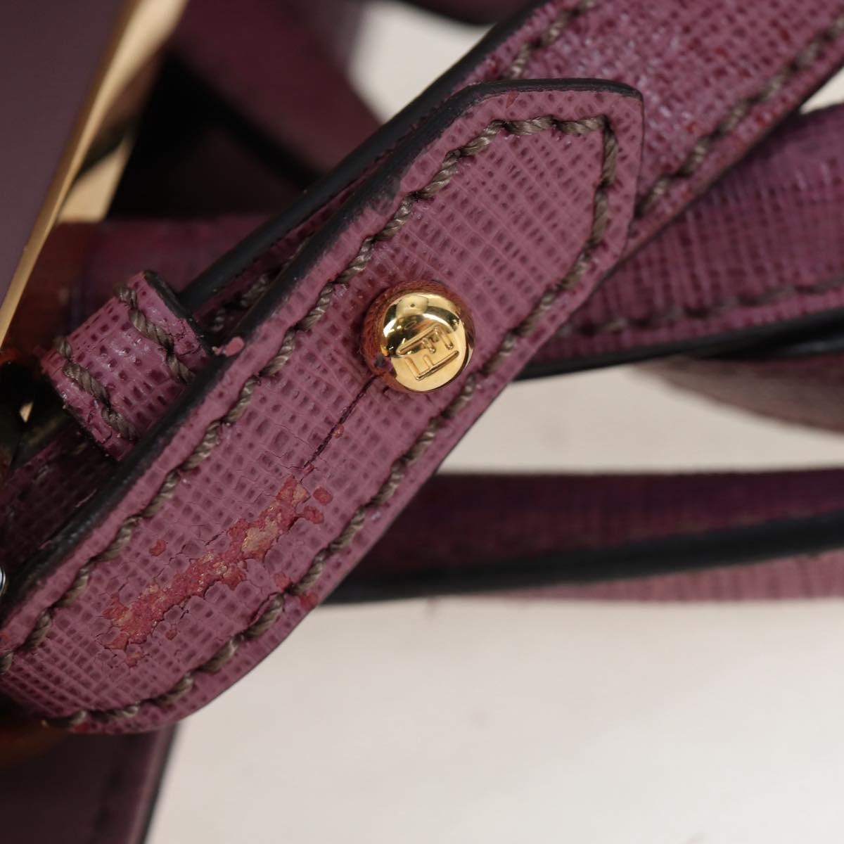 FENDI PETITE 2JOURS Hand Bag Leather Purple Gold Auth bs30463