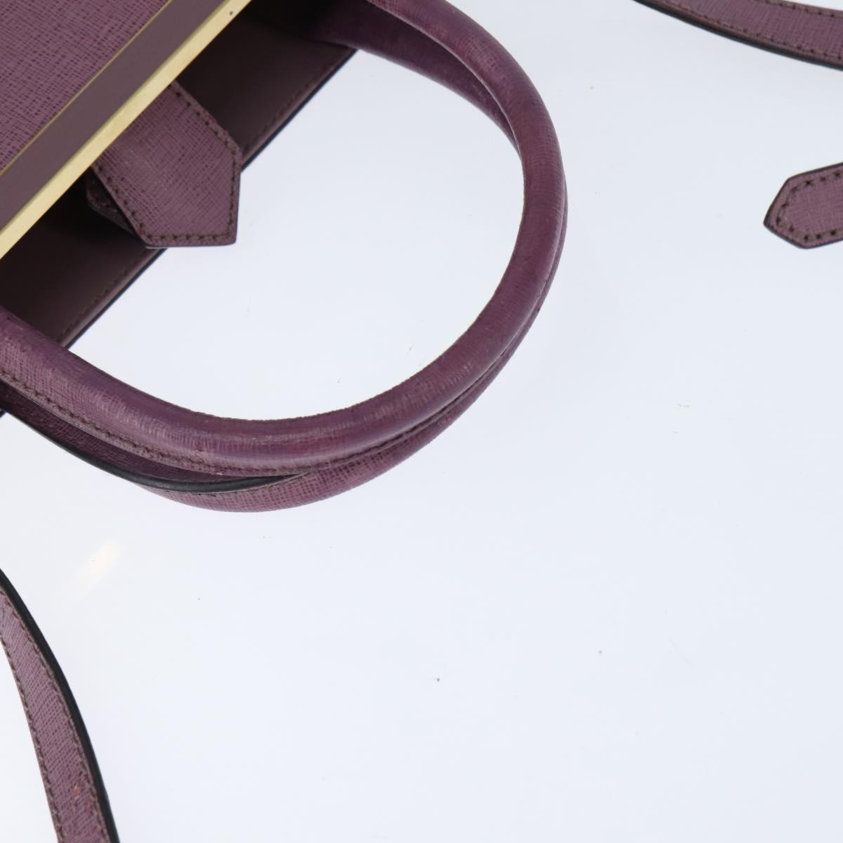 FENDI PETITE 2JOURS Hand Bag Leather Purple Gold Auth bs30463
