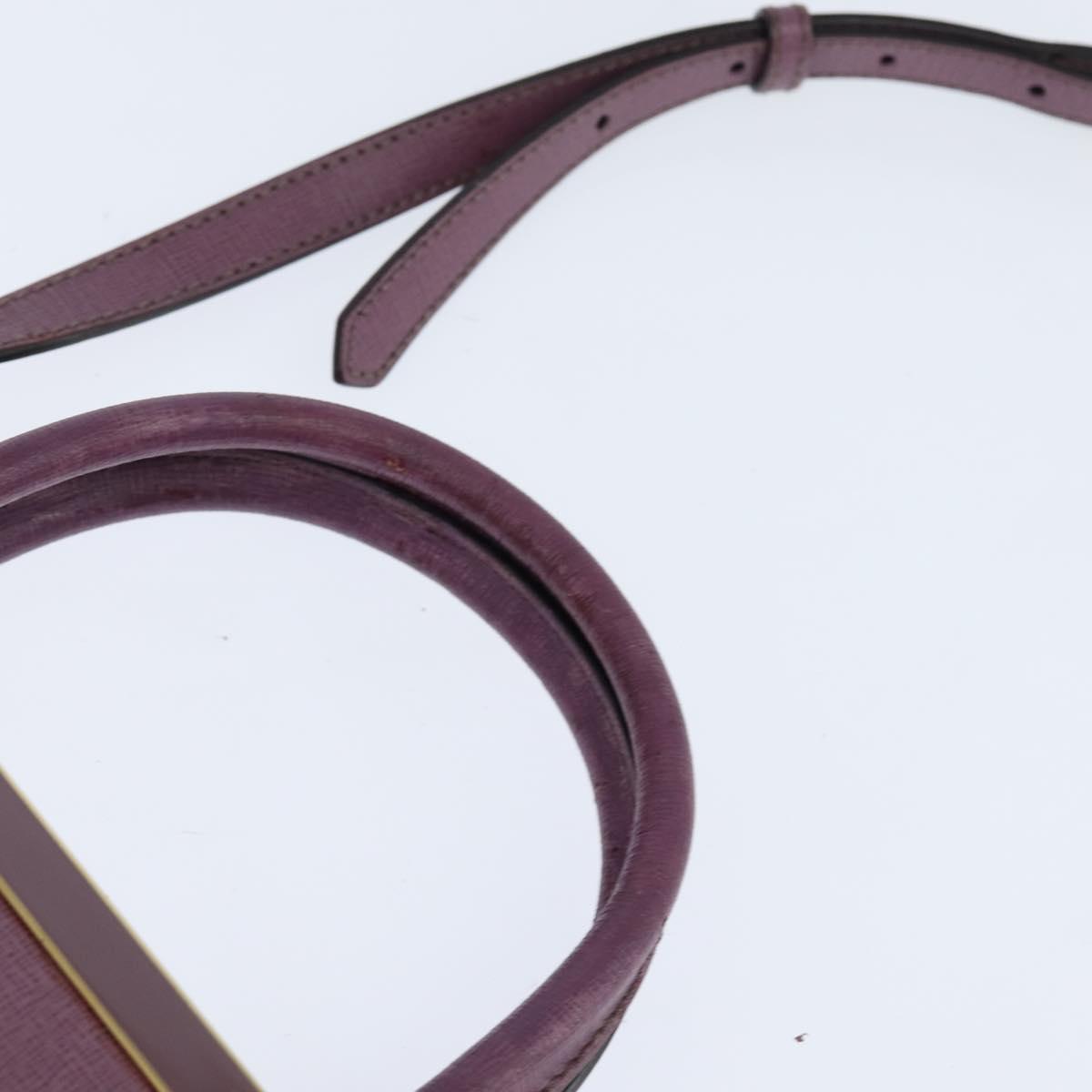 FENDI PETITE 2JOURS Hand Bag Leather Purple Gold Auth bs30463