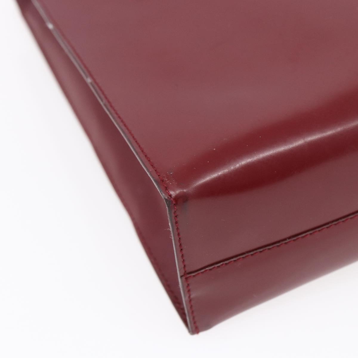 PRADA Tote Bag Enamel Red Silver Auth bs30465