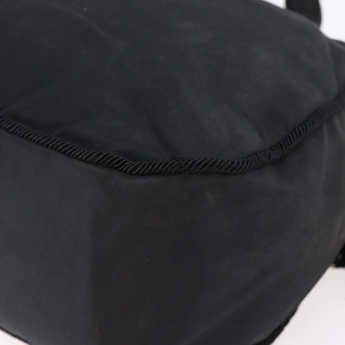 PRADA Beads Fringe Tote Bag Nylon Black Silver Auth bs30470