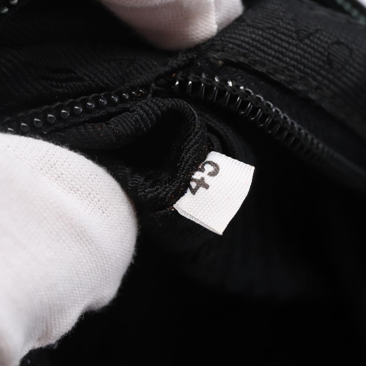 PRADA Beads Fringe Tote Bag Nylon Black Silver Auth bs30470