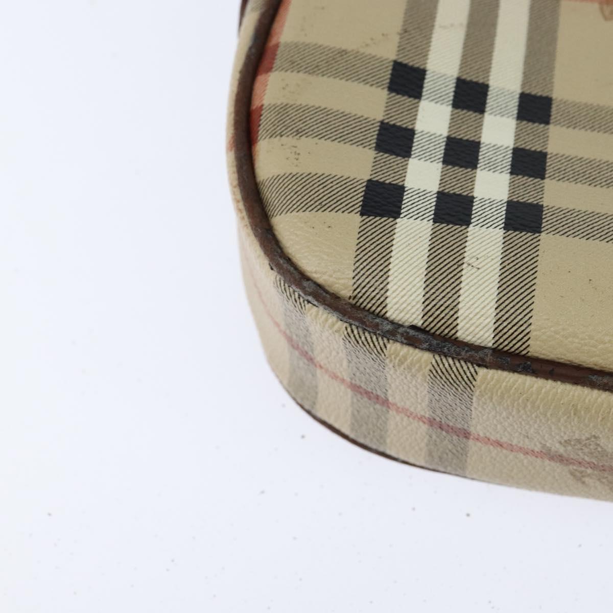 Burberrys Nova Check Shoulder Bag PVC Beige Gold Auth bs30473