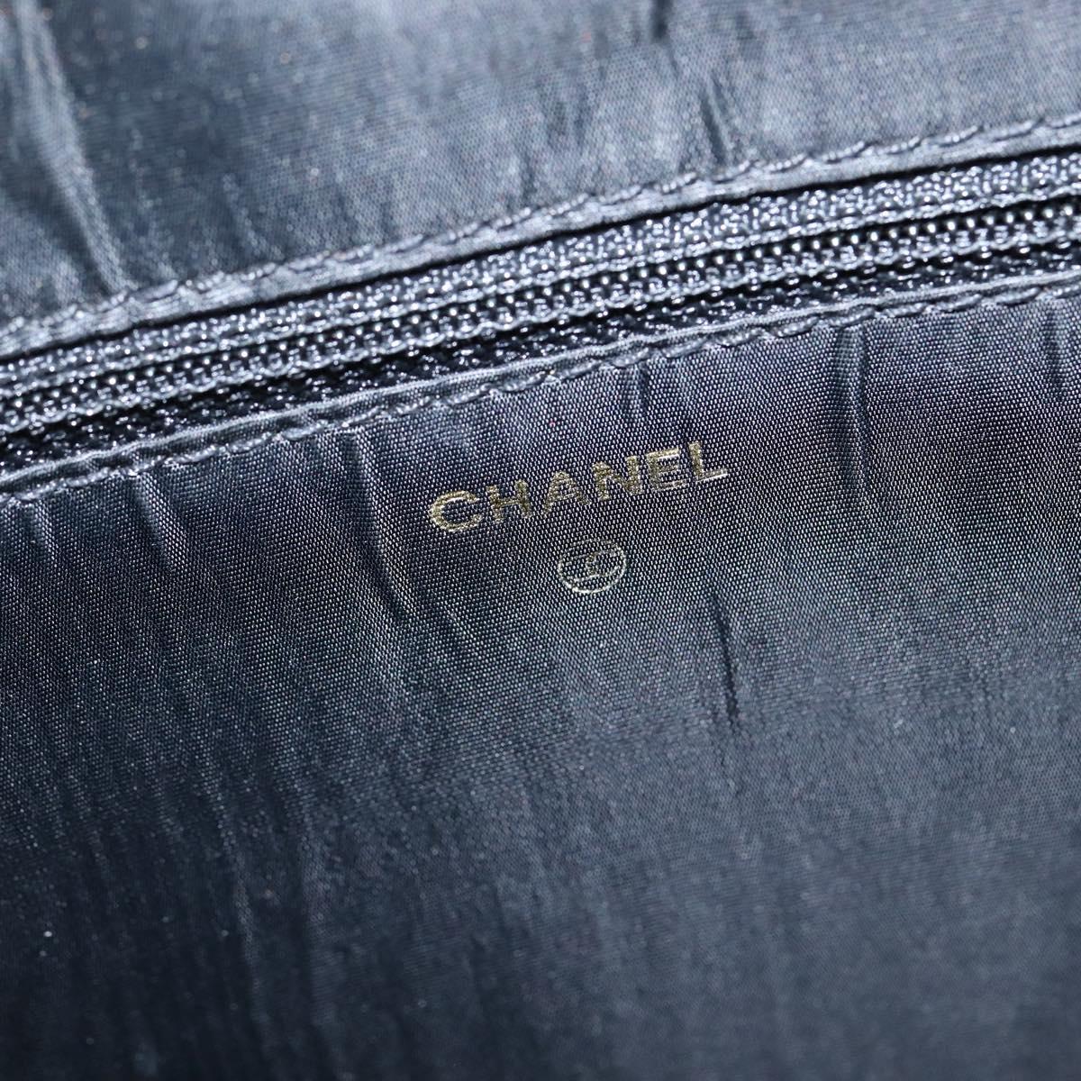 CHANEL Briefcase Patent leather Black Gold CC Auth bs30475