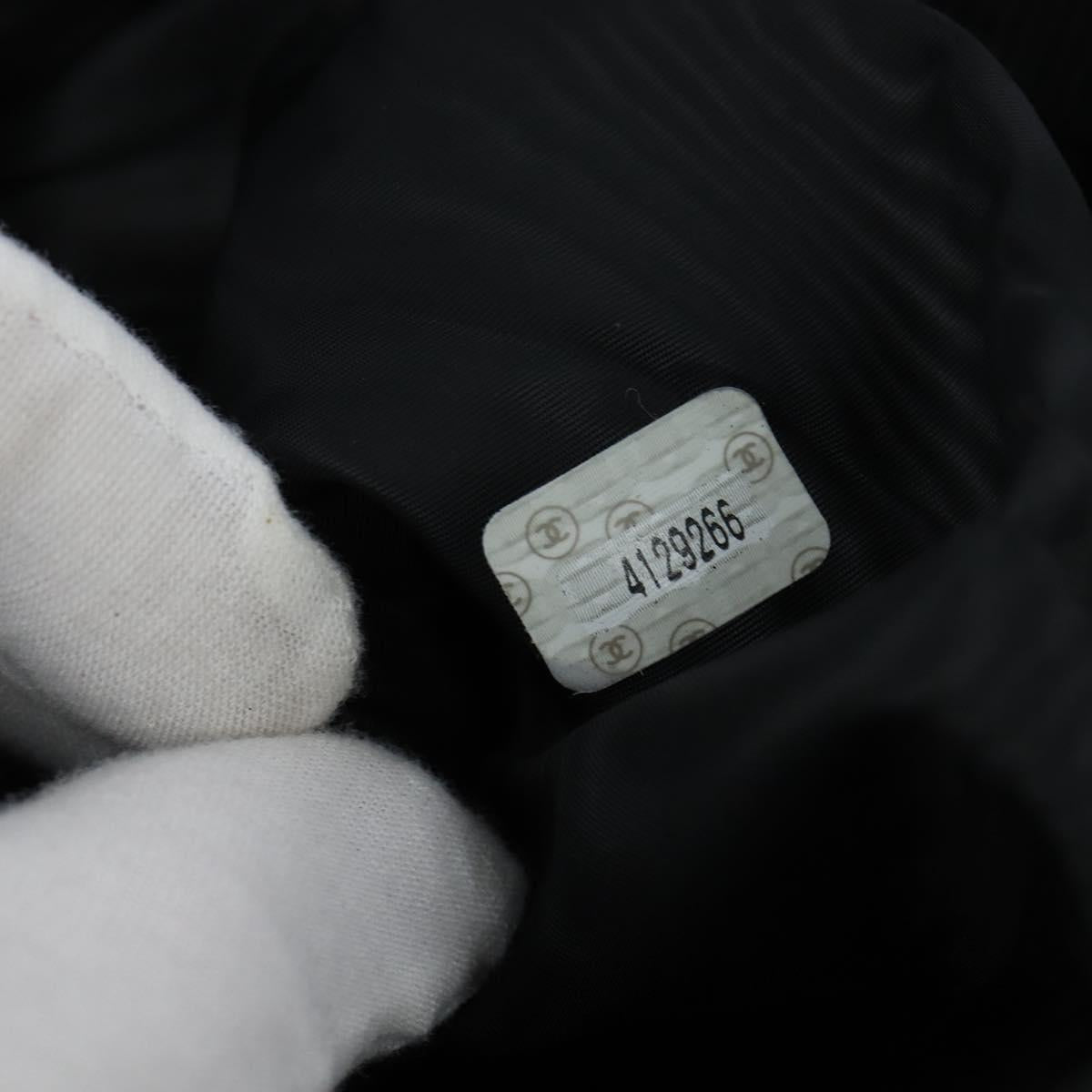 CHANEL Briefcase Patent leather Black Gold CC Auth bs30475