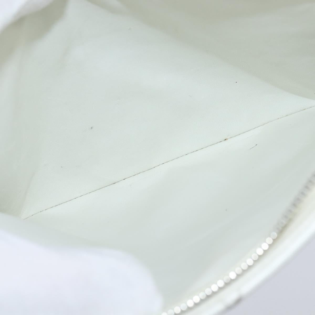 CHANEL Matelasse Tote Bag Caviar Skin White CC Auth bs30478