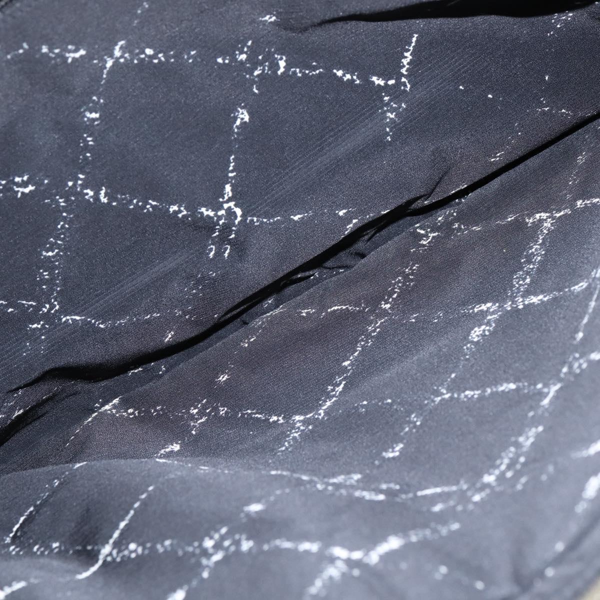 CHANEL Travel Line Boston Bag Nylon Black Silver CC Auth bs30483