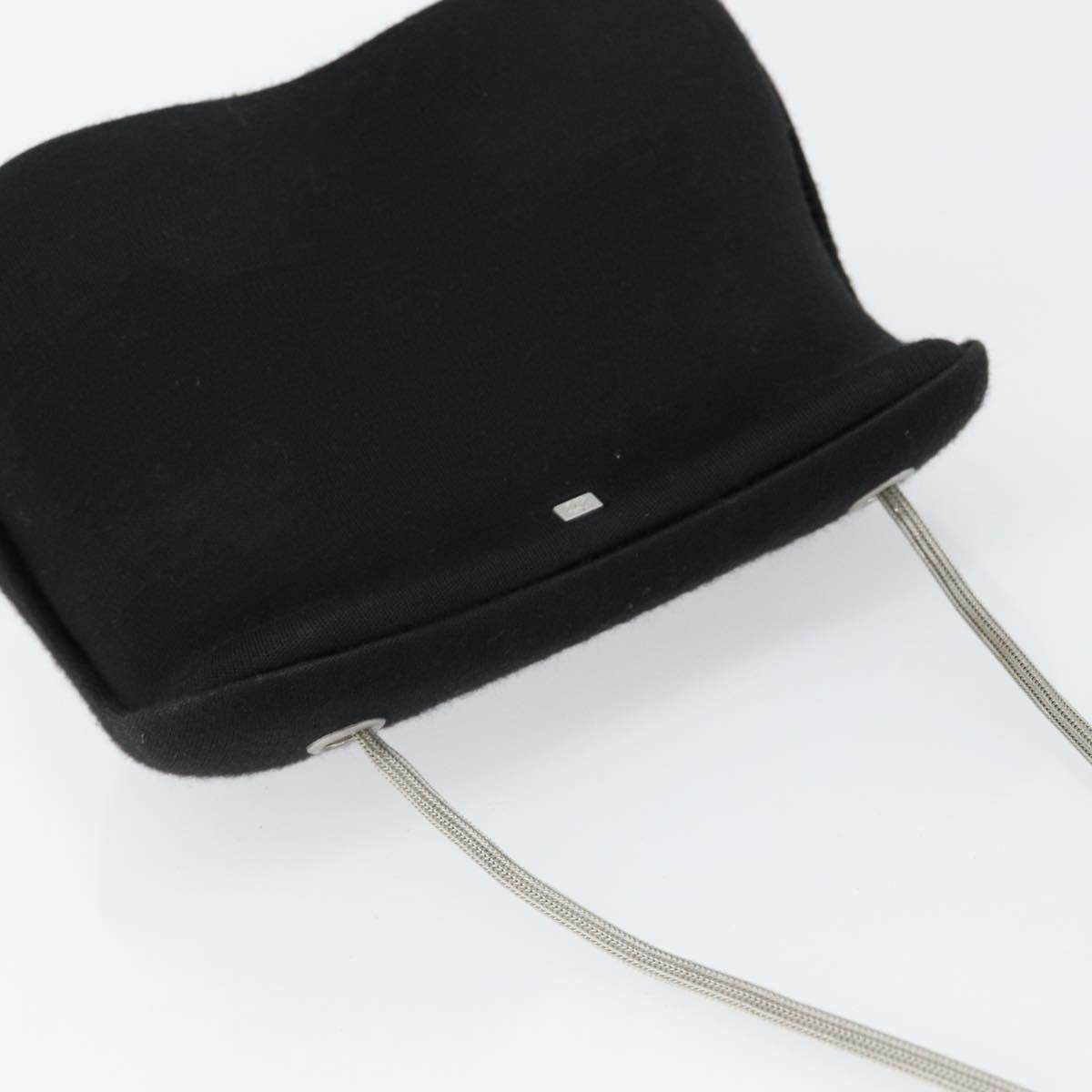 CHANEL Hip bag Shoulder Bag Cotton Black CC Auth bs30491