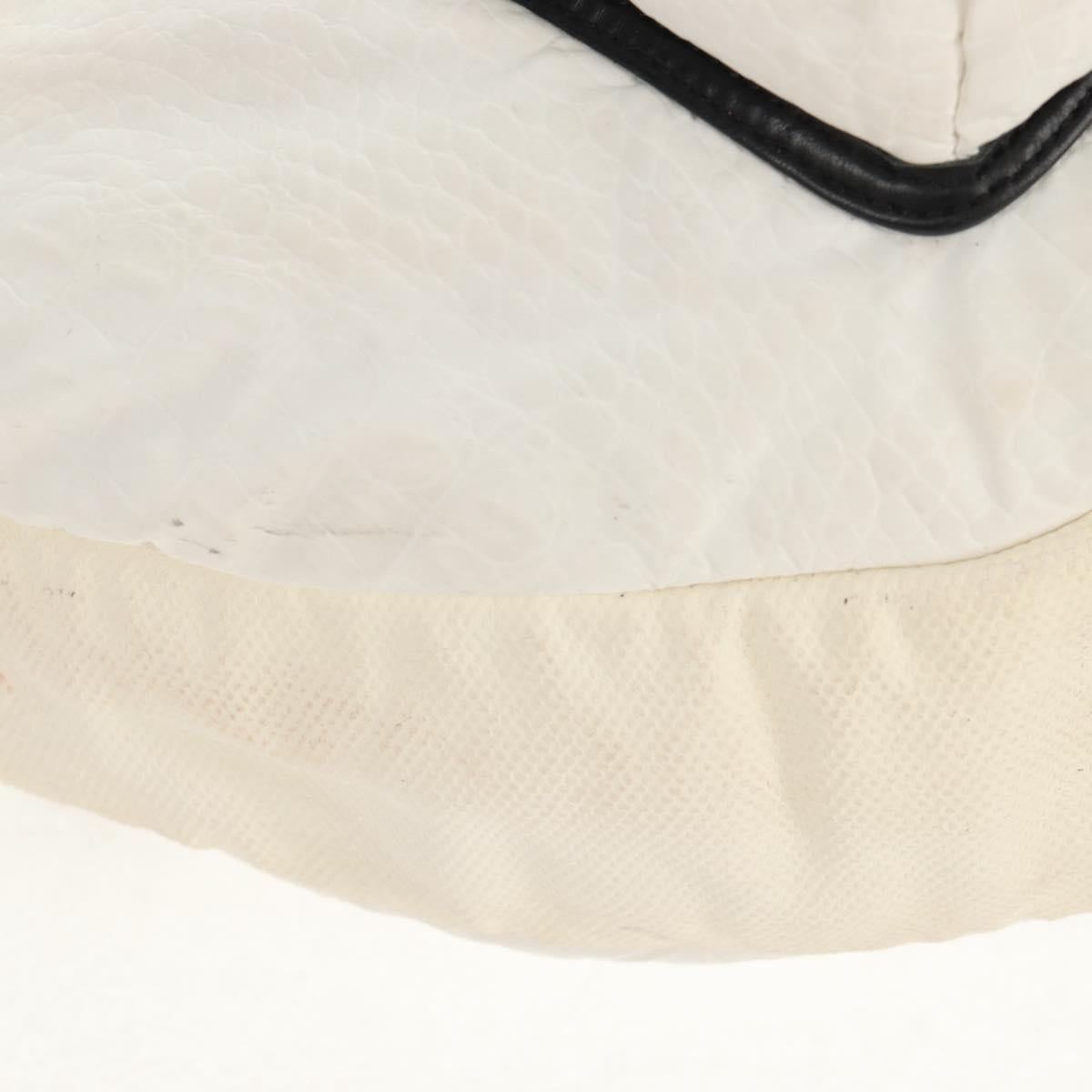 CHANEL Sports Line Shoulder Bag Nylon White Silver CC Auth bs30493