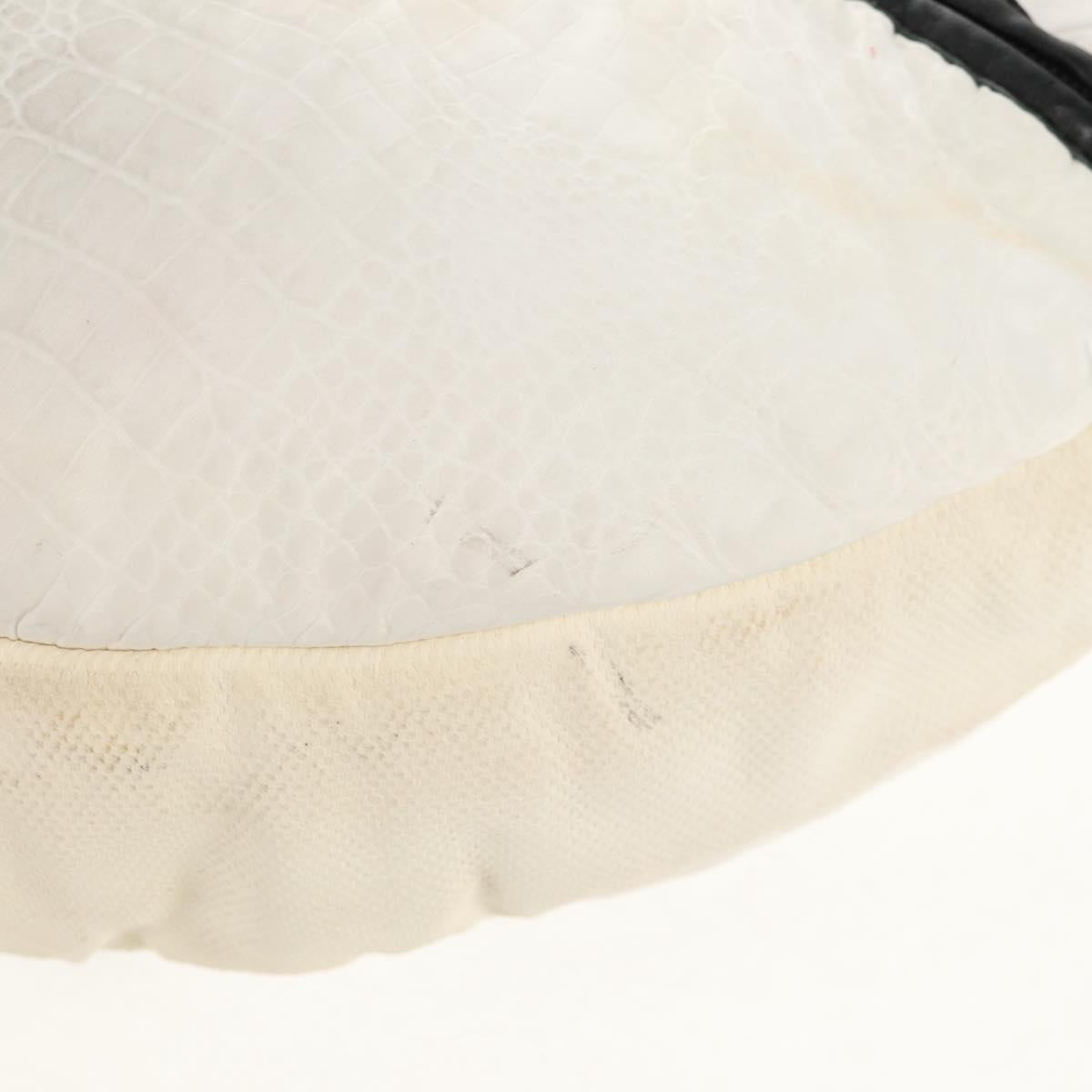 CHANEL Sports Line Shoulder Bag Nylon White Silver CC Auth bs30493