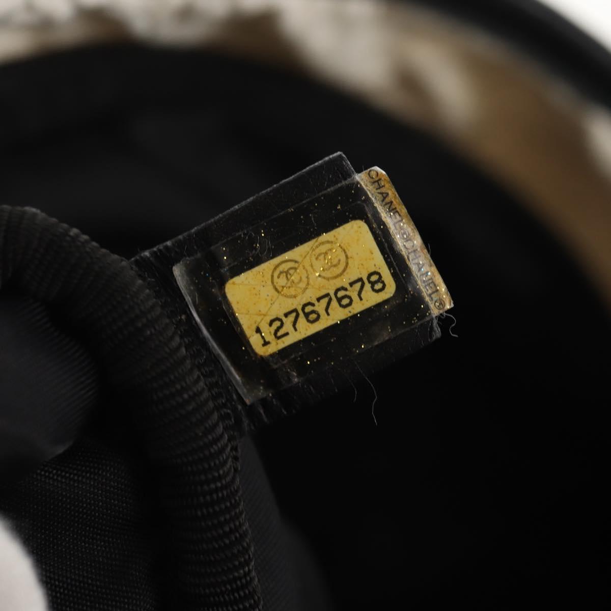 CHANEL Sports Line Shoulder Bag Nylon White Silver CC Auth bs30493