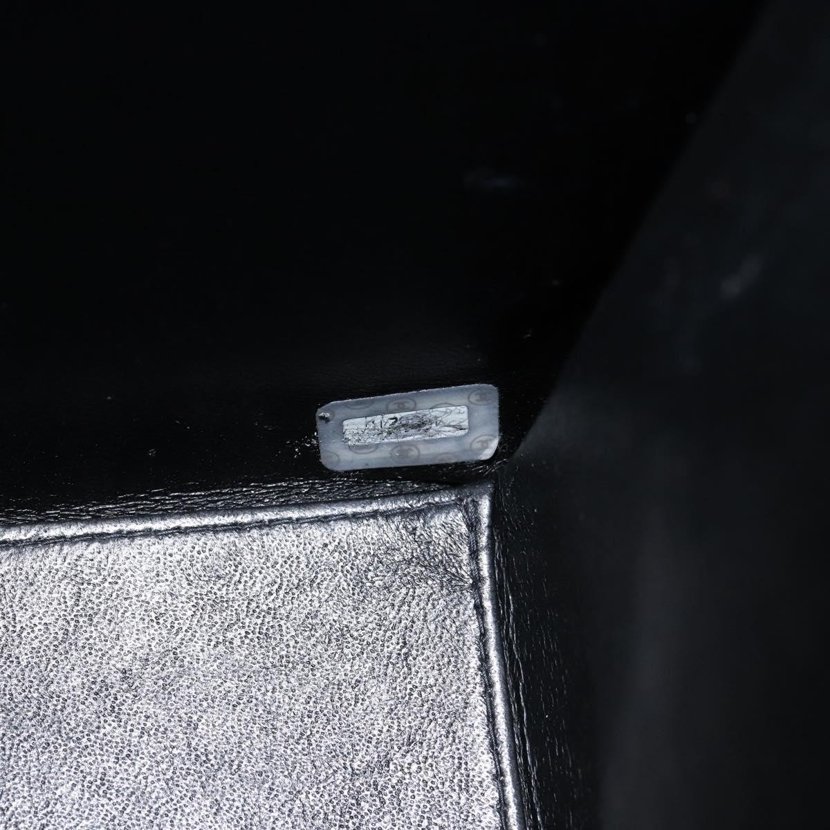 CHANEL Flap Chain Shoulder Bag Patent leather Black Silver CC Auth bs30494