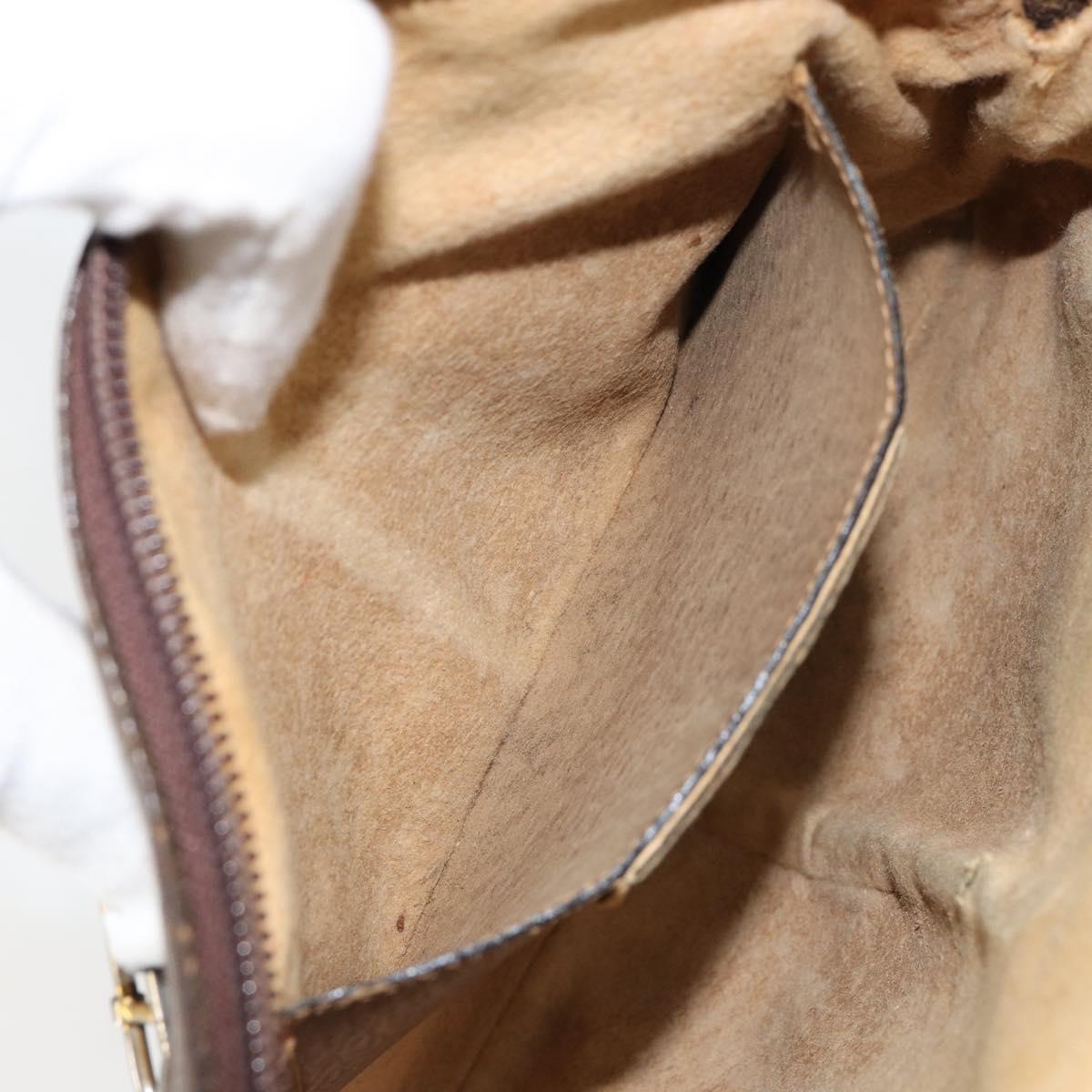 GUCCI GG Supreme Web Sherry Line Bag PVC Beige Gold 904 02 047 Auth bs30496