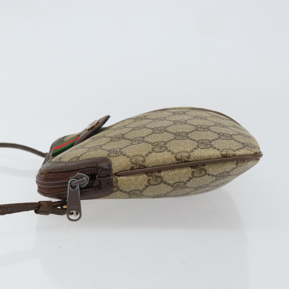 GUCCI GG Supreme Web Sherry Line Bag PVC Beige Gold 904 02 047 Auth bs30496