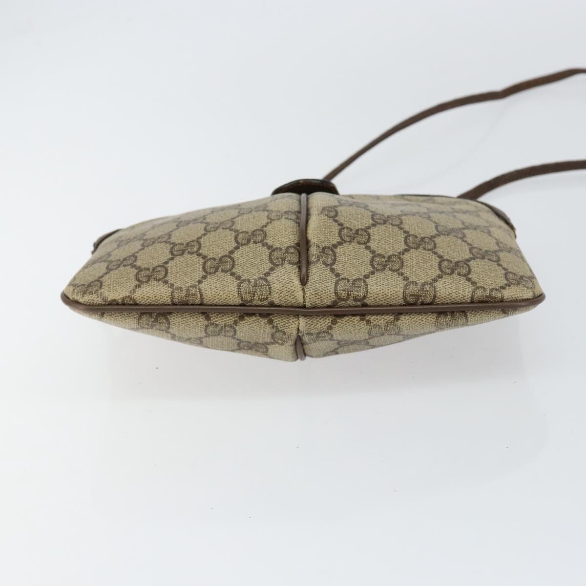 GUCCI GG Supreme Web Sherry Line Bag PVC Beige Gold 904 02 047 Auth bs30496