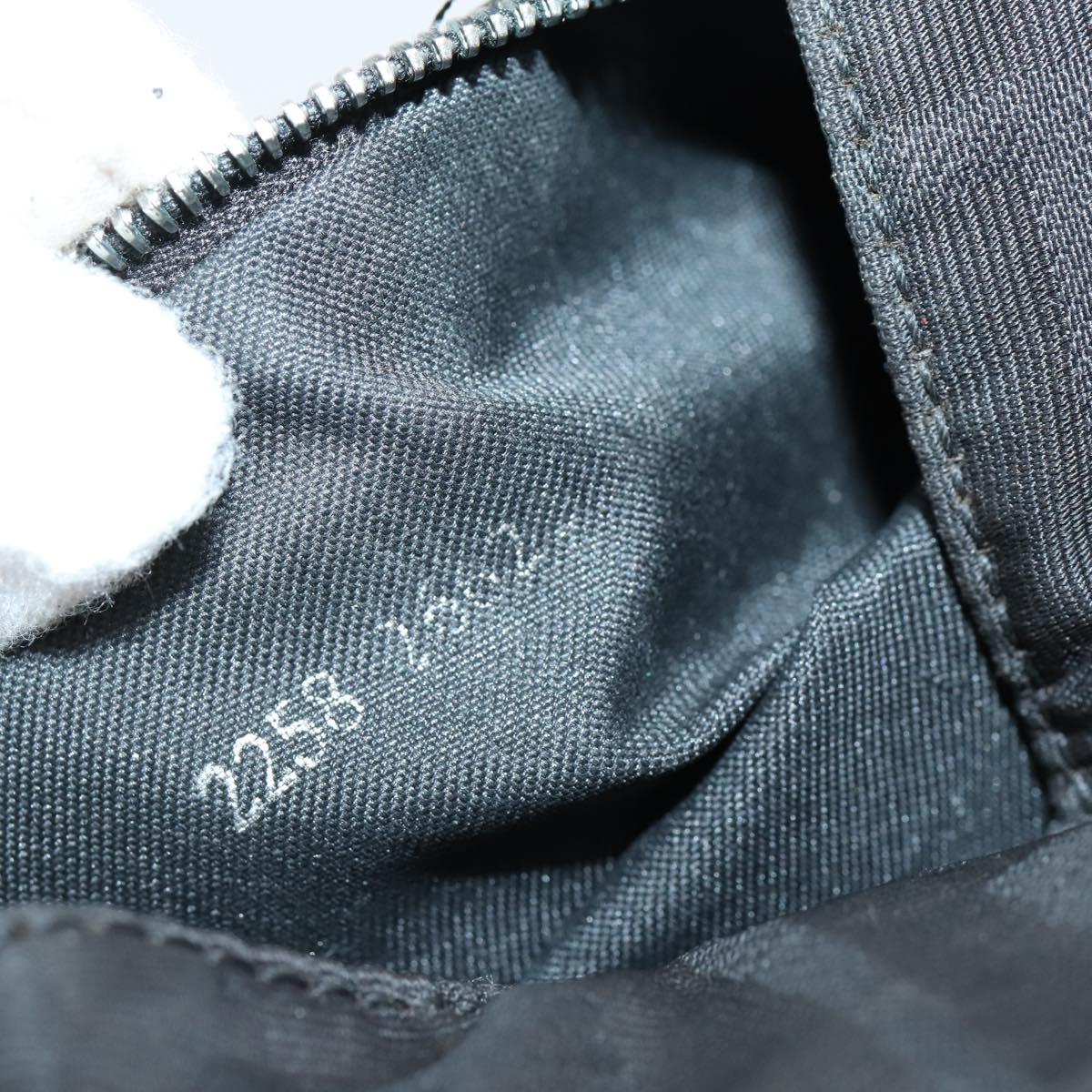 FENDI Zucca Canvas Shoulder Bag Nylon Black Silver Auth bs30501