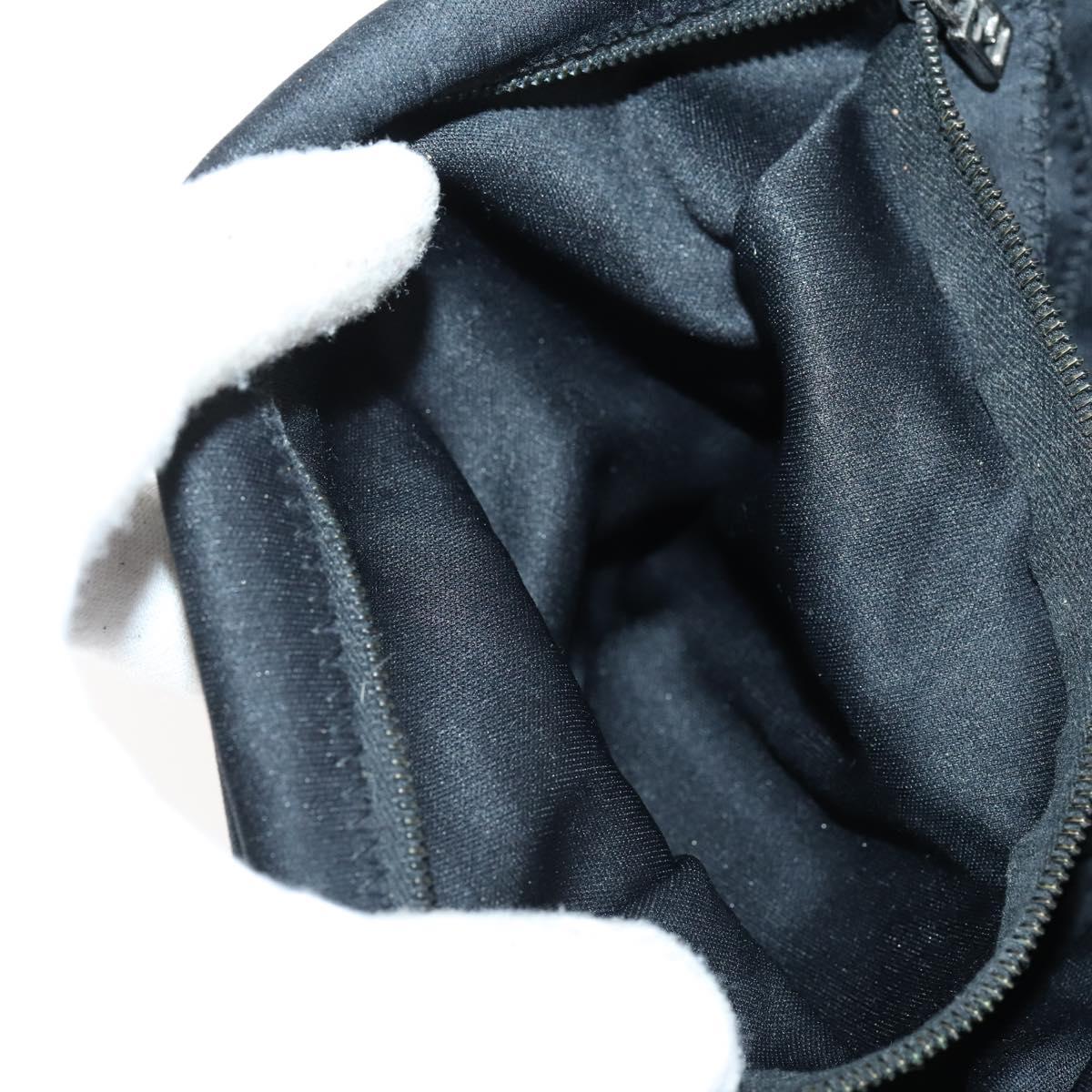 FENDI Shoulder Bag Nylon Black Gold Silver Auth bs30502