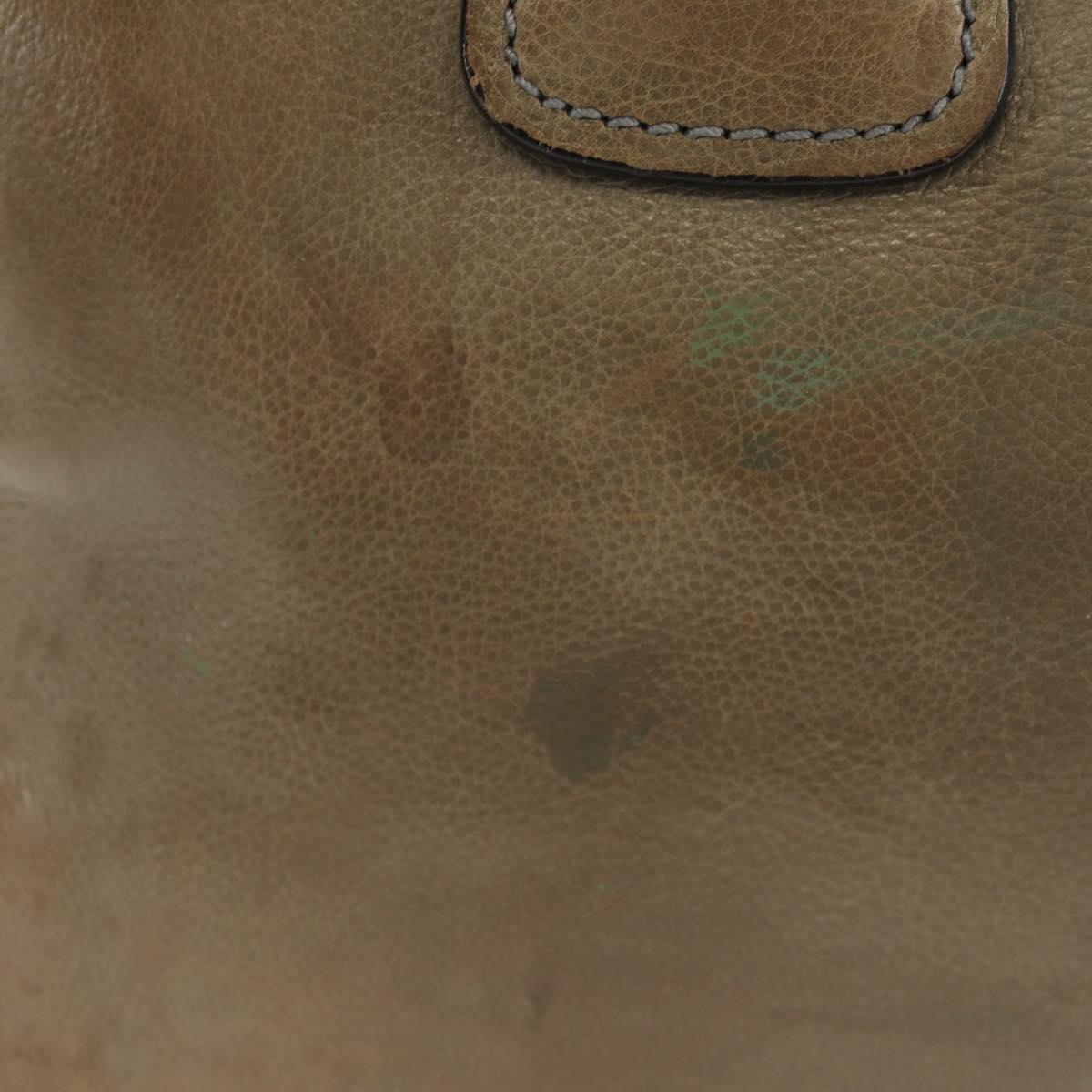 PRADA Tote Bag Leather 2way Gray Silver Auth bs30504