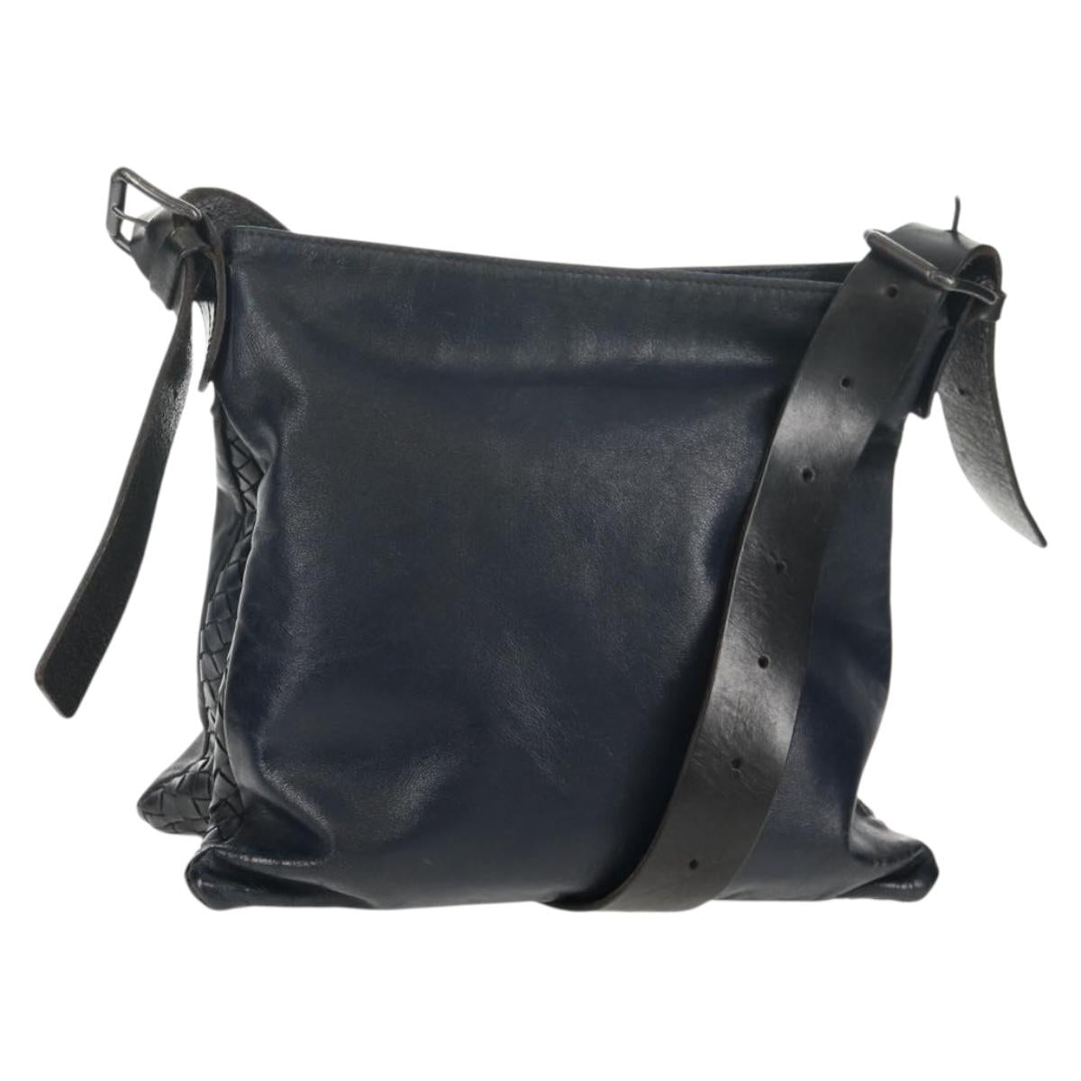 BOTTEGA VENETA INTRECCIATO Shoulder Bag Leather Navy Auth bs30505