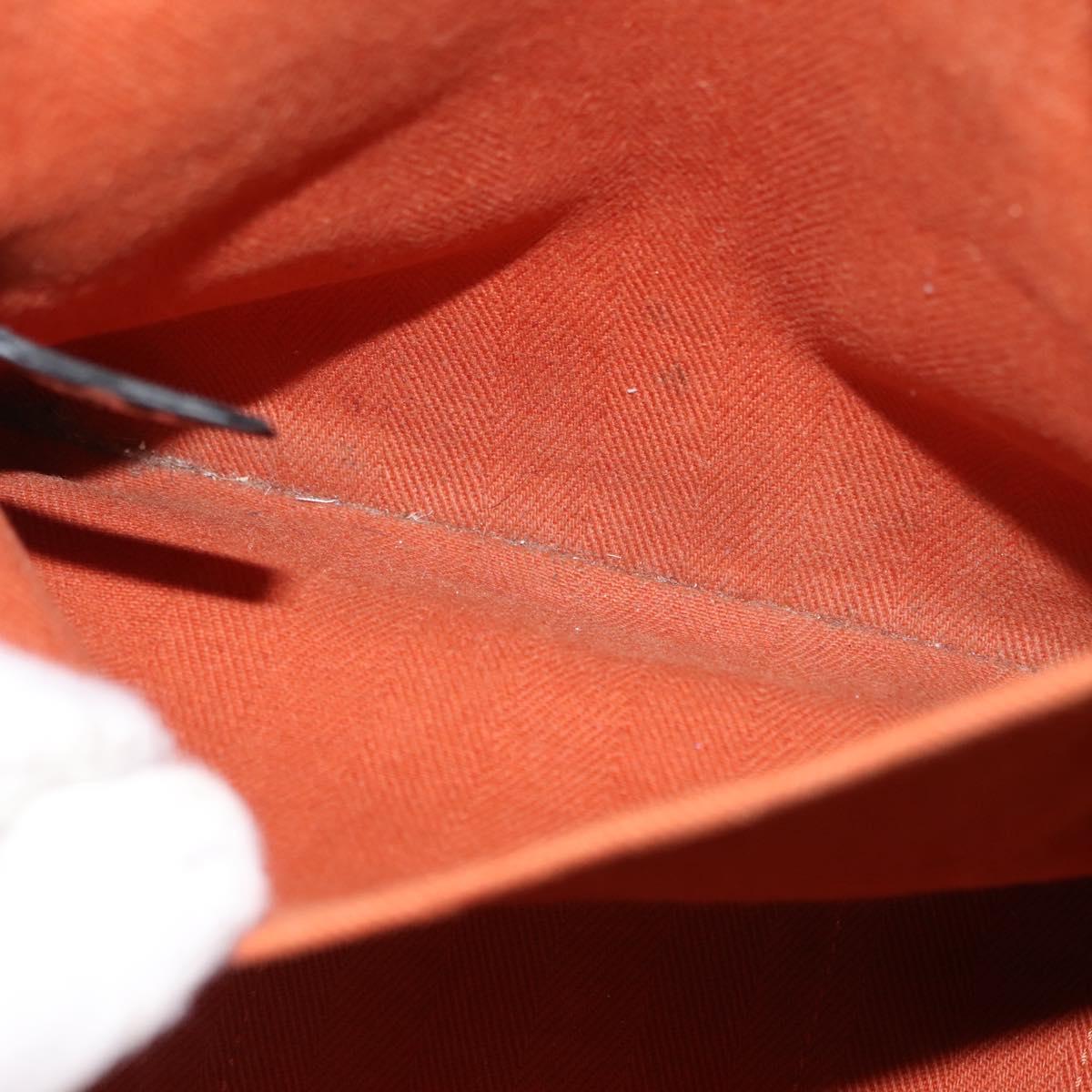 HERMES Valparaiso PM Tote Bag Canvas Leather Orange Silver Auth bs30510