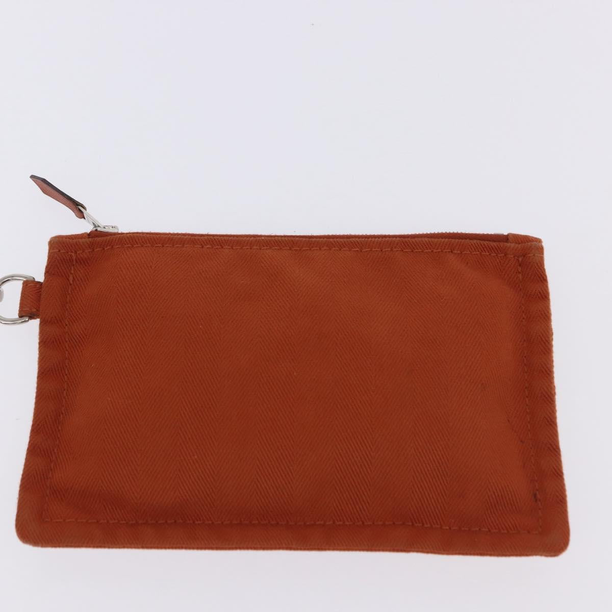 HERMES Valparaiso PM Tote Bag Canvas Leather Orange Silver Auth bs30510
