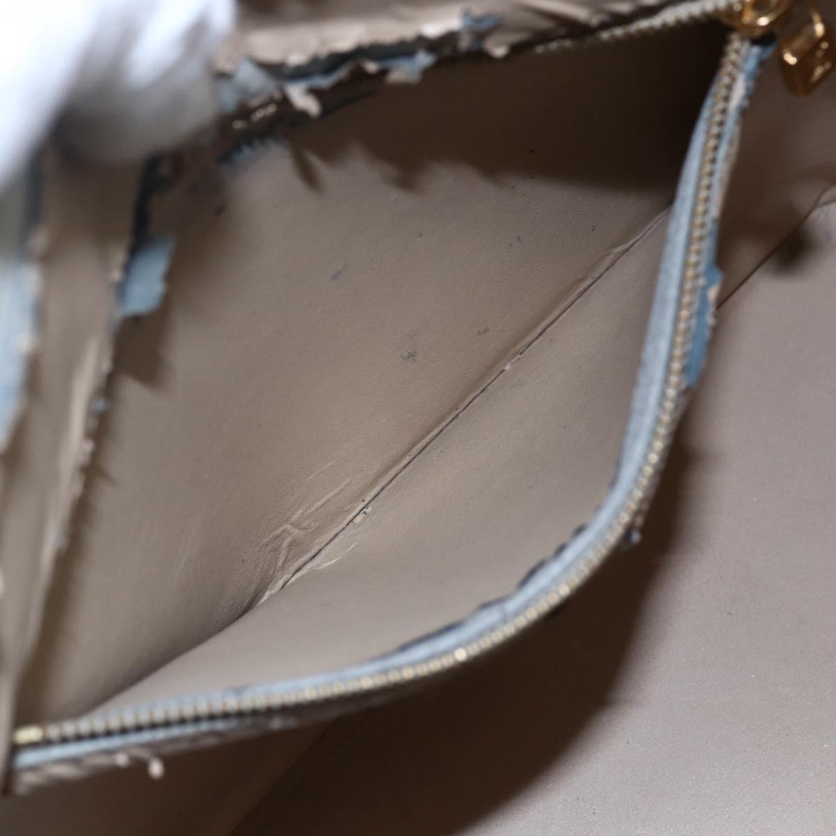 LOUIS VUITTON Monogram Vernis Houston Hand Bag Beige M91004 LV Auth bs30514