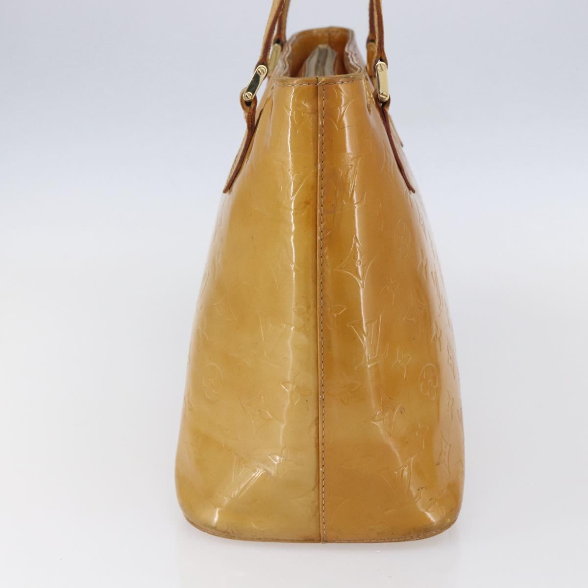LOUIS VUITTON Monogram Vernis Houston Hand Bag Beige M91004 LV Auth bs30514