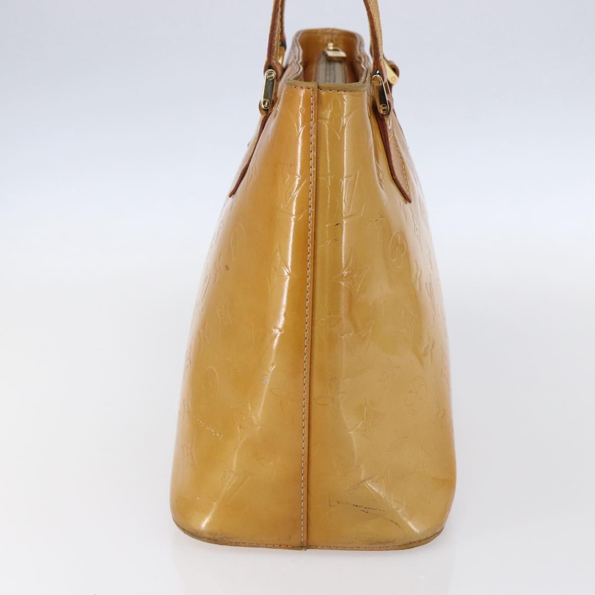 LOUIS VUITTON Monogram Vernis Houston Hand Bag Beige M91004 LV Auth bs30514