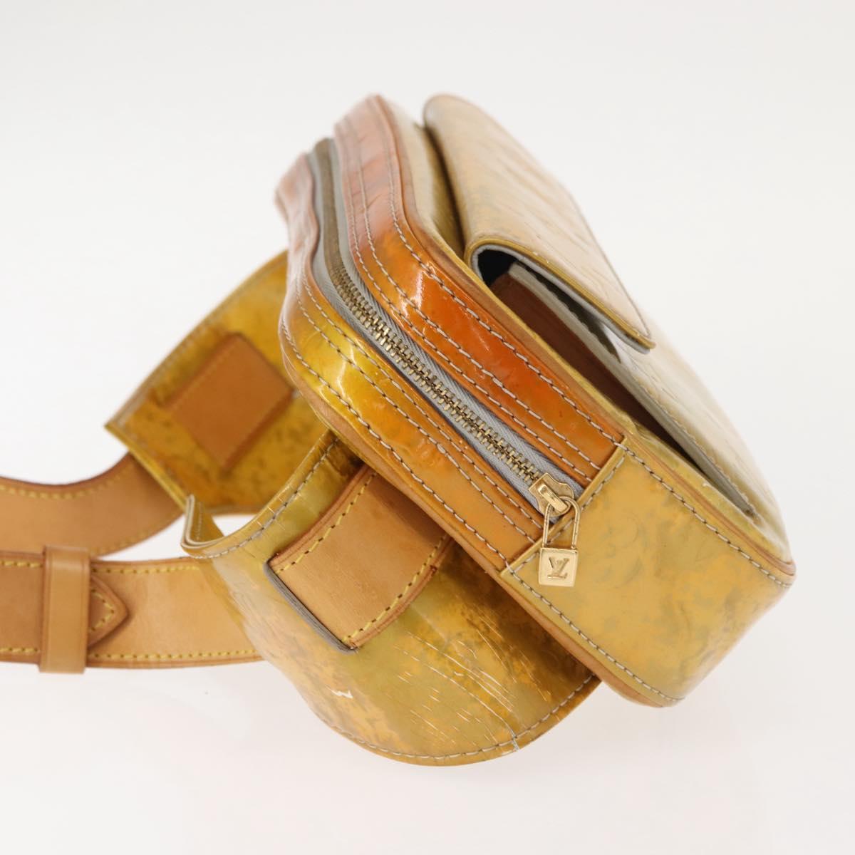 LOUIS VUITTON Monogram Vernis Fulton Waist bag Gris M91041 LV Auth bs30519