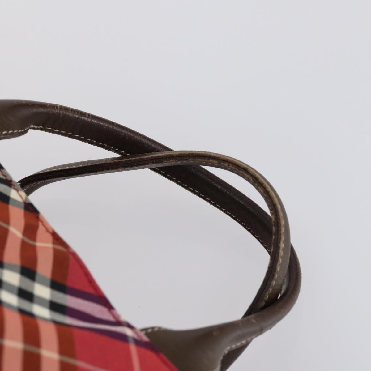 BURBERRY Burberry Nova Check Tote Bag Nylon 4 Set Beige Red black Auth bs30522