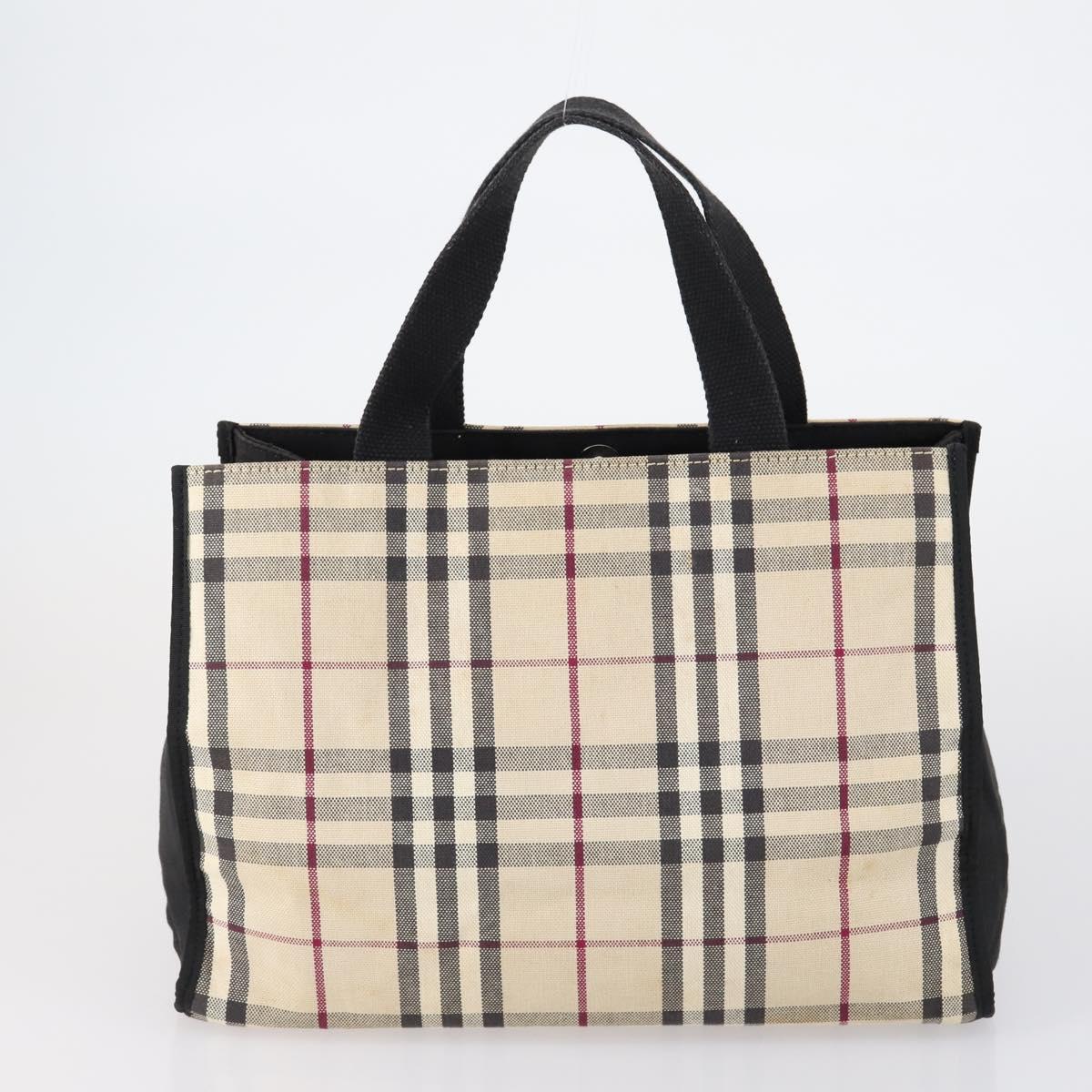 BURBERRY Burberry Nova Check Tote Bag Nylon 4 Set Beige Red black Auth bs30522