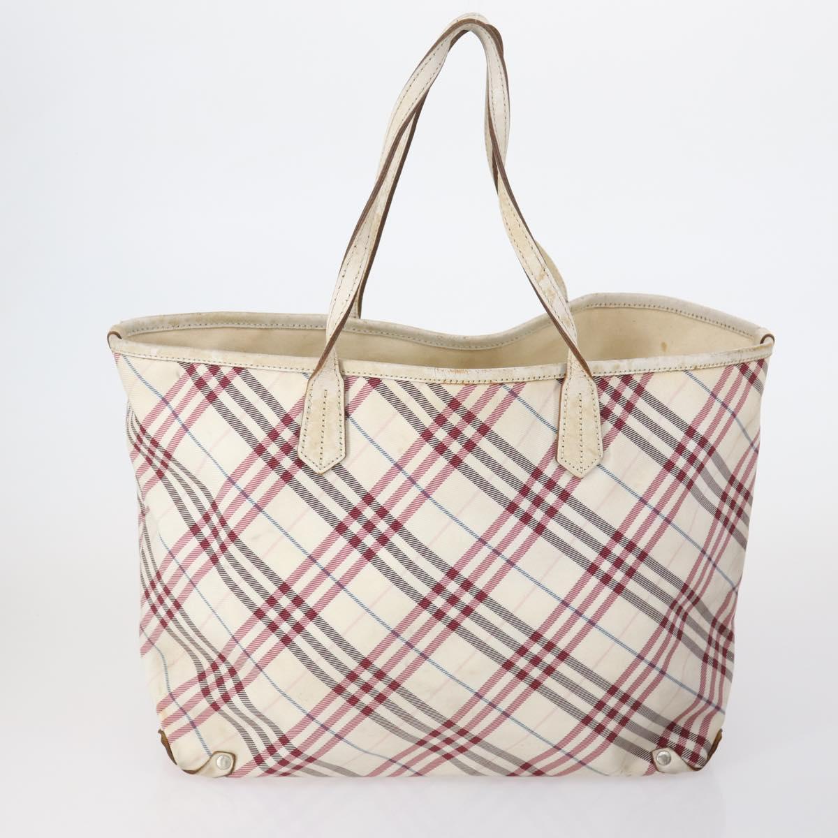 BURBERRY Burberry Nova Check Tote Bag Nylon 4 Set Beige Red black Auth bs30522
