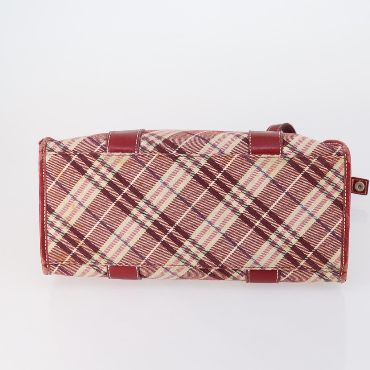 BURBERRY Burberry Nova Check Hand Bag Canvas PVC 4 Set Beige Red Auth bs30523