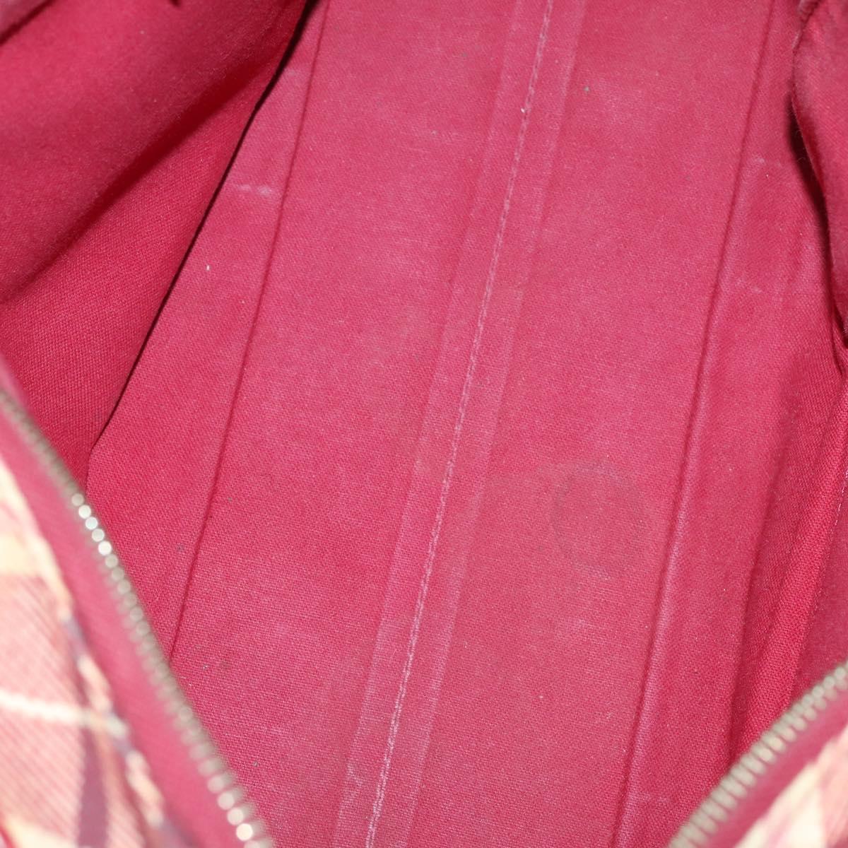 BURBERRY Burberry Nova Check Hand Bag Canvas PVC 4 Set Beige Red Auth bs30523