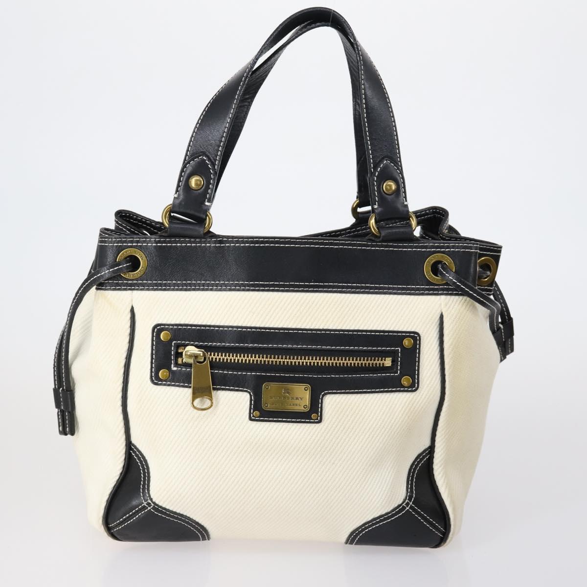 BURBERRY Burberry Nova Check Hand Bag Canvas PVC 4 Set Beige Red Auth bs30523