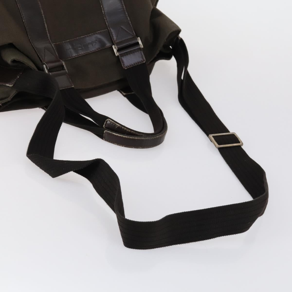 Salvatore Ferragamo Shoulder Bag Canvas 4 Set Pink Khaki white Auth bs30525