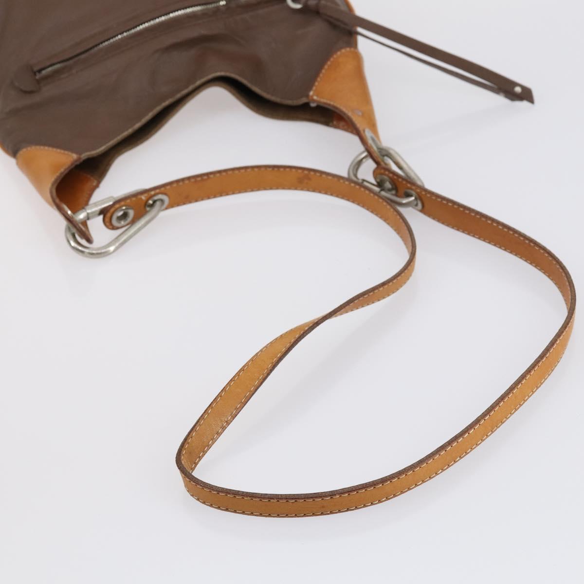 Salvatore Ferragamo Burberry Shoulder Bag Leather 4 Set Black Brown Auth bs30527