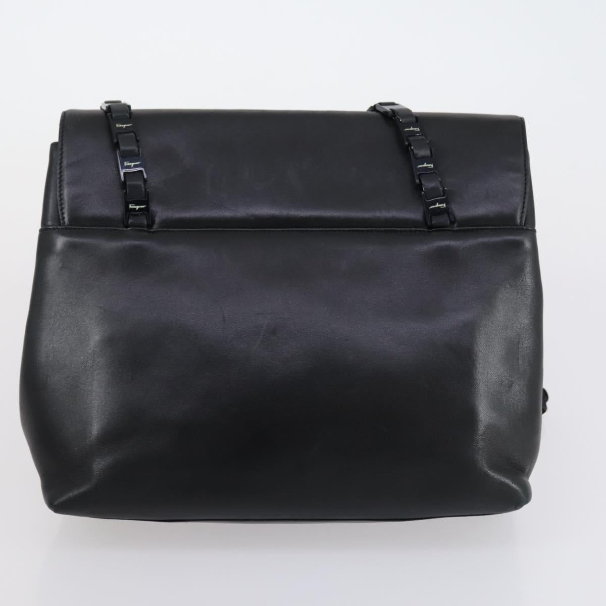 Salvatore Ferragamo Burberry Shoulder Bag Leather 4 Set Black Brown Auth bs30527