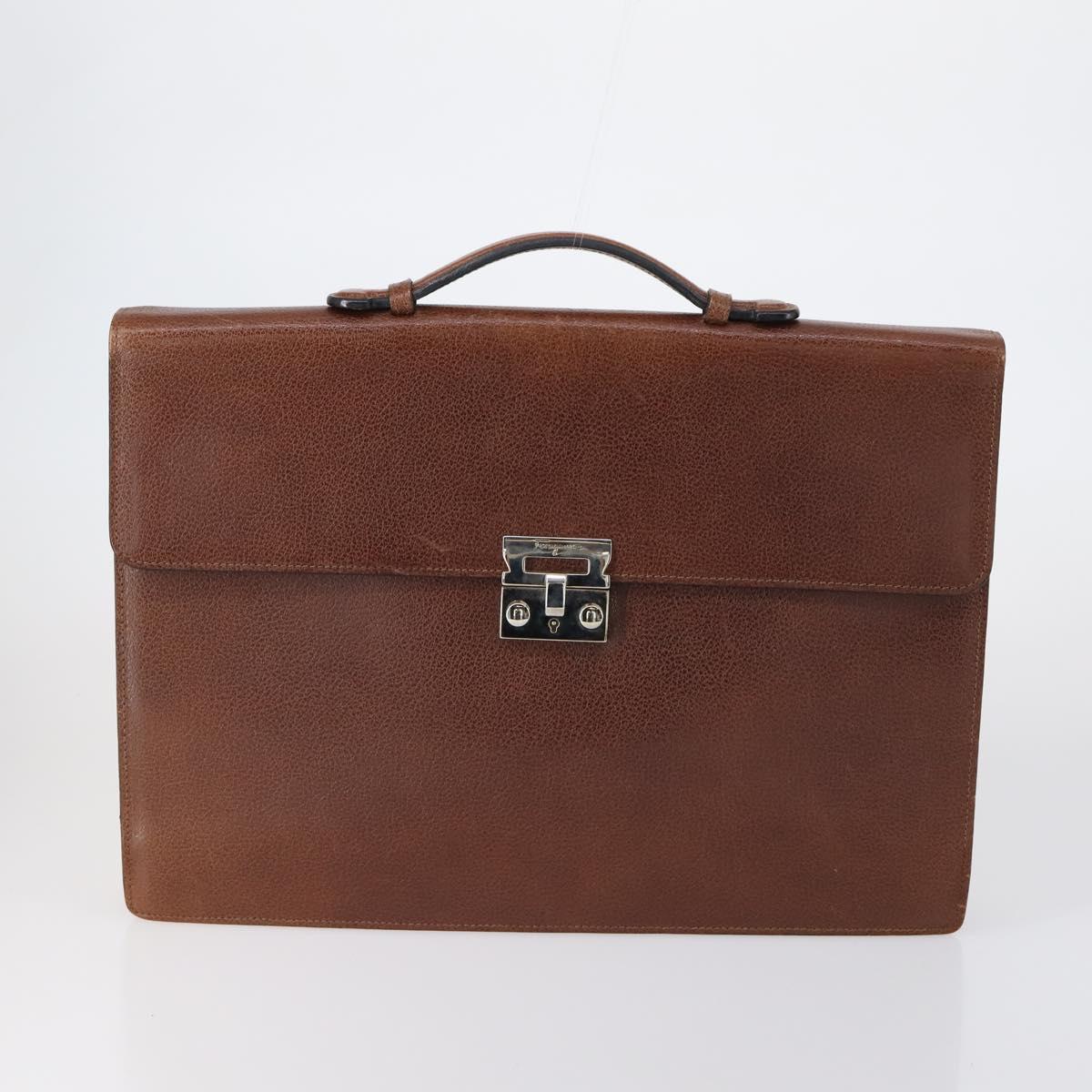 Salvatore Ferragamo Burberry Shoulder Bag Leather 4 Set Black Brown Auth bs30527