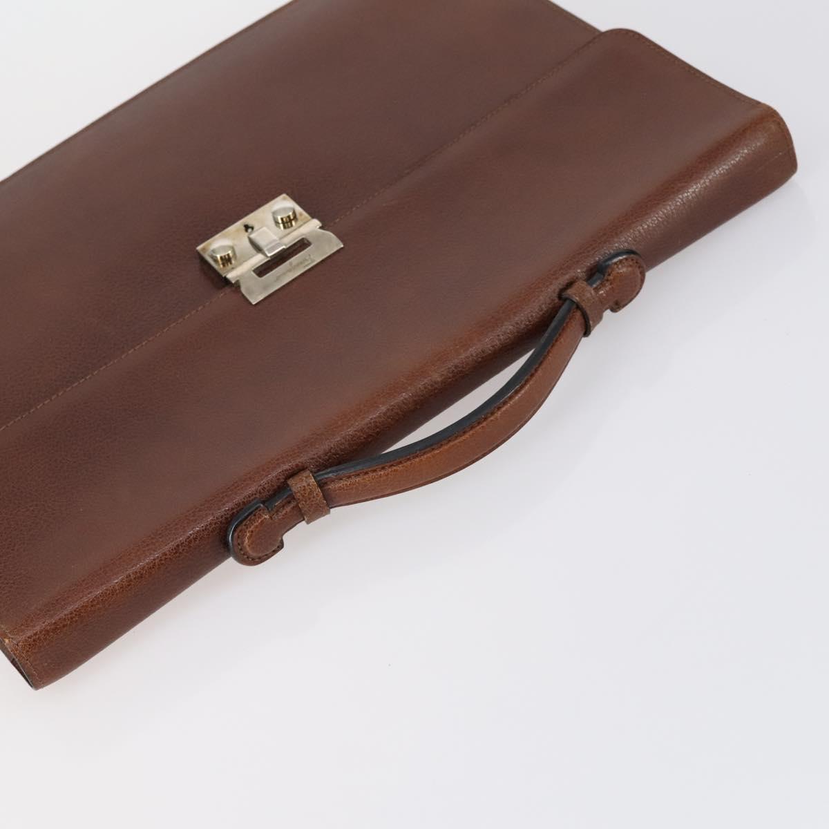 Salvatore Ferragamo Burberry Shoulder Bag Leather 4 Set Black Brown Auth bs30527