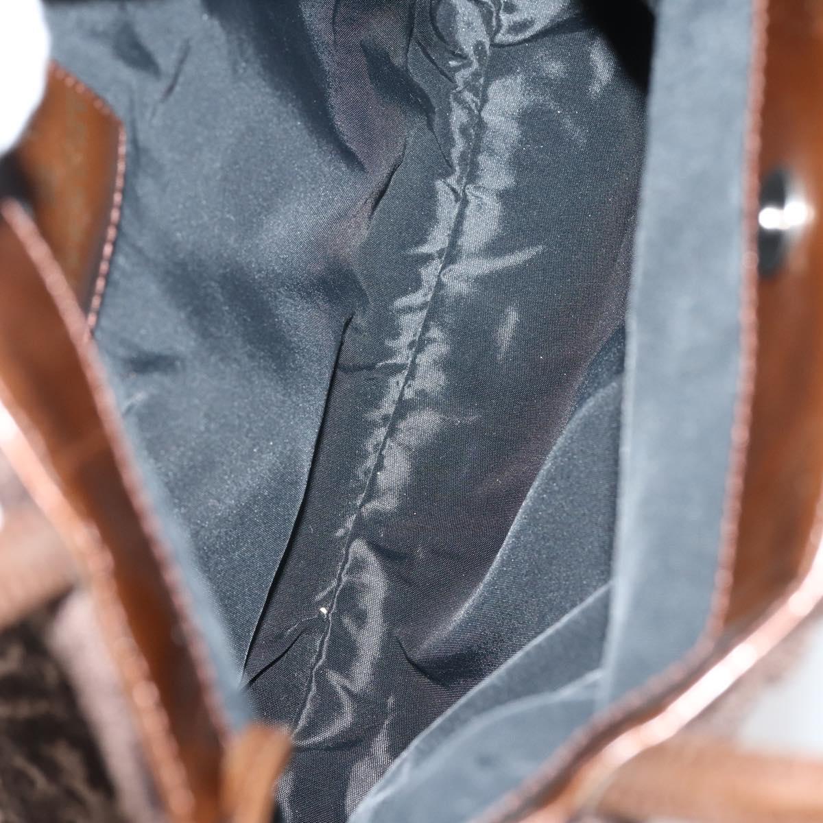 GIVENCHY Hand Bag Leather Nylon Canvas 5 Set Brown Black purple Auth bs30528