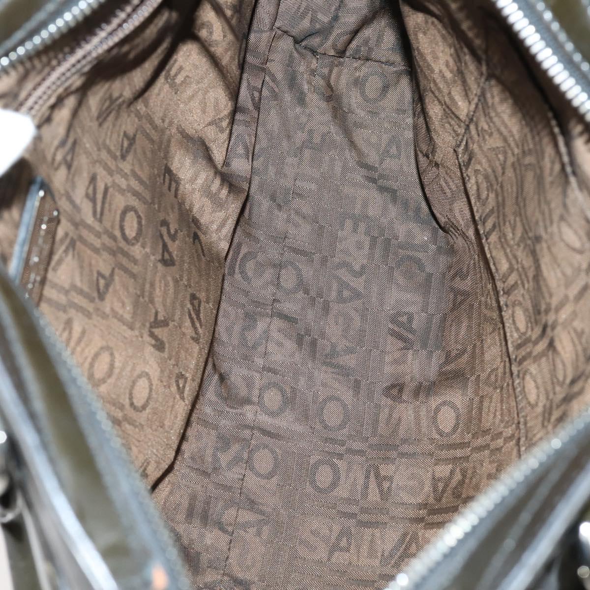 Salvatore Ferragamo Tote Bag PVC Nylon Leather 4 Set Brown Black Auth bs30529