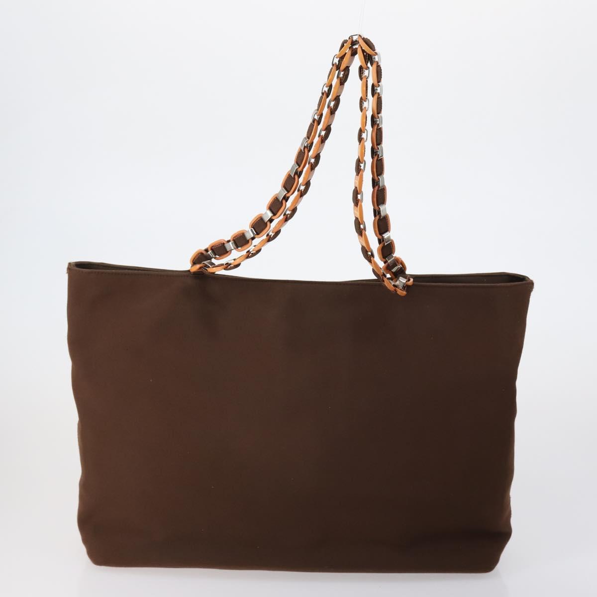 Salvatore Ferragamo Tote Bag PVC Nylon Leather 4 Set Brown Black Auth bs30529