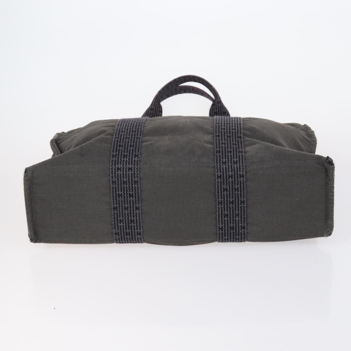 HERMES Tote Bag Canvas 4 Set Black Navy khaki Auth bs30530